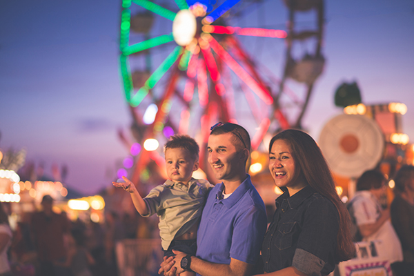 Family attending a county fair.